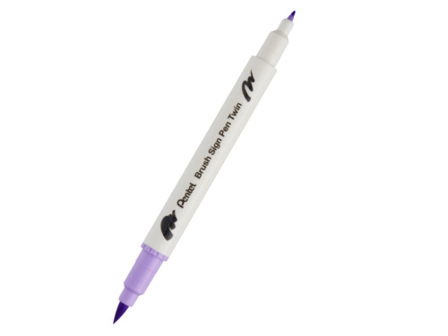 Dwustronny pisak pędzelkowy Brush Sign Pen Twin - Pentel - heliotrop
