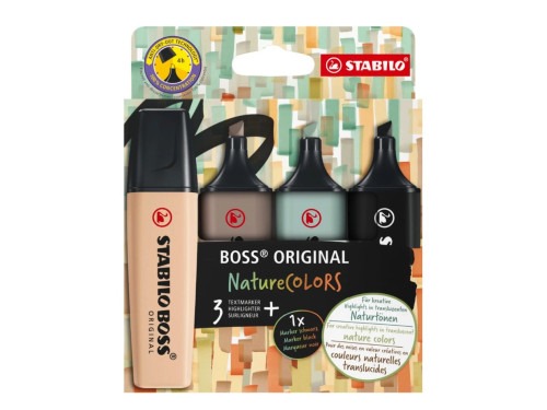 Zestaw zakreślaczy Boss Original Nature Colors 2 - Stabilo - 4 kolory