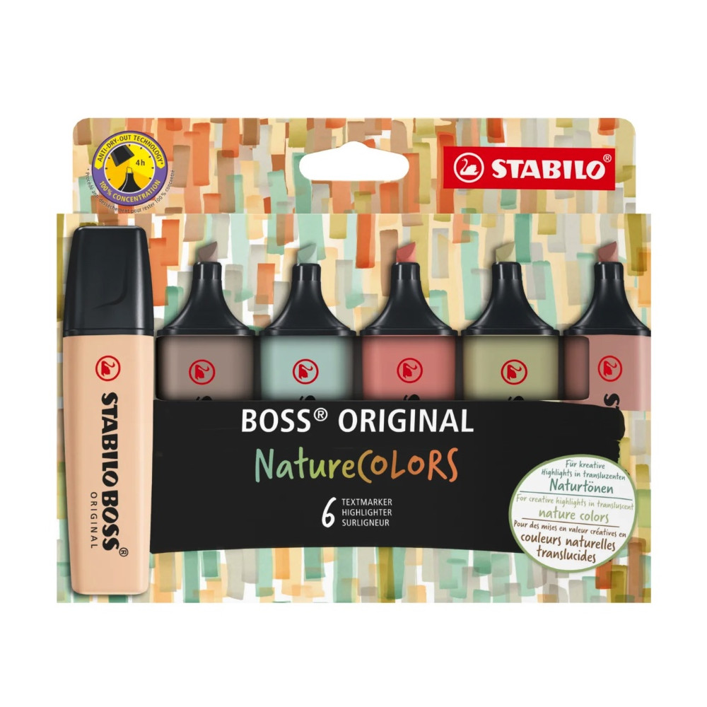 Set of Boss Original Nature Colors Highlighters - Stabilo - 6 pcs.