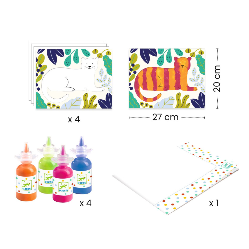 Set of finger paints for children Ocean - Djeco - 4 colors