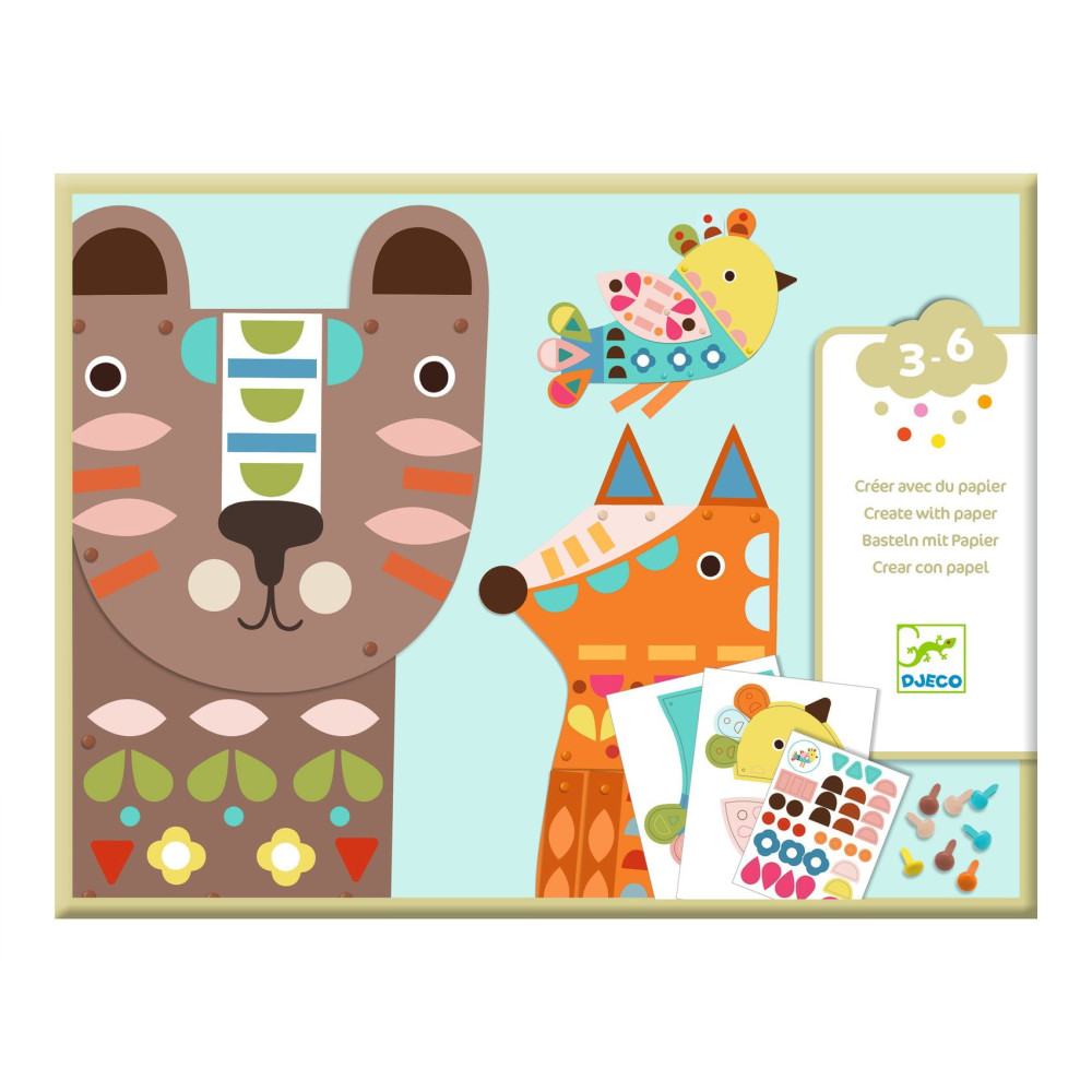 Set of collages for kids Animals - Djeco