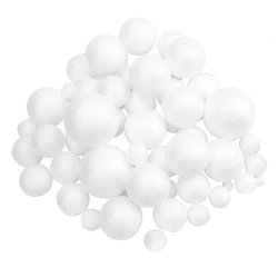Styrofoam balls - white, 1-2,5 cm, 50 pcs.