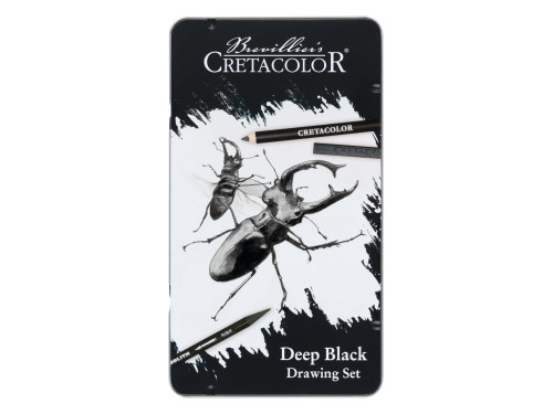 Deep Black Drawing Set - Cretacolor - 10 pcs.