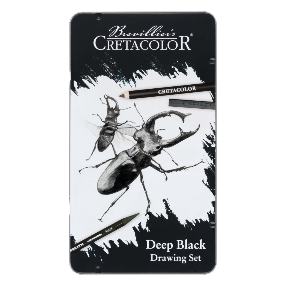 Deep Black Drawing Set - Cretacolor - 10 pcs.