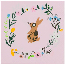 Rabbit napkins - Rico Design - pink, 20 pcs.