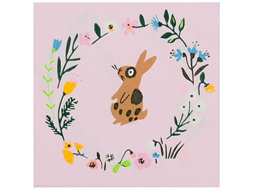 Rabbit napkins - Rico Design - pink, 20 pcs.