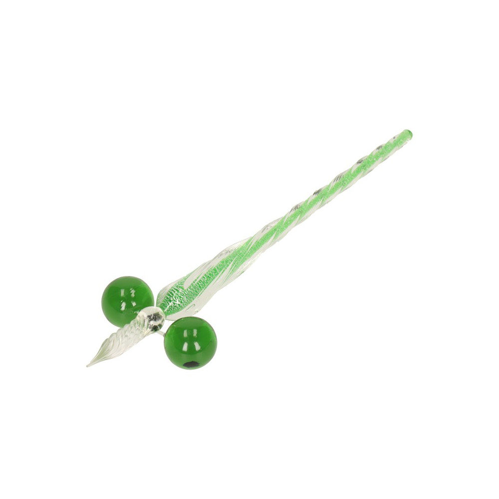 Glass dipped pen in box - Koh-I-Noor - green