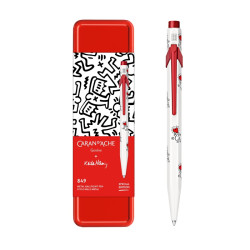 849 Keith Haring ballpoint pen with case - Caran d'Ache - White & Red