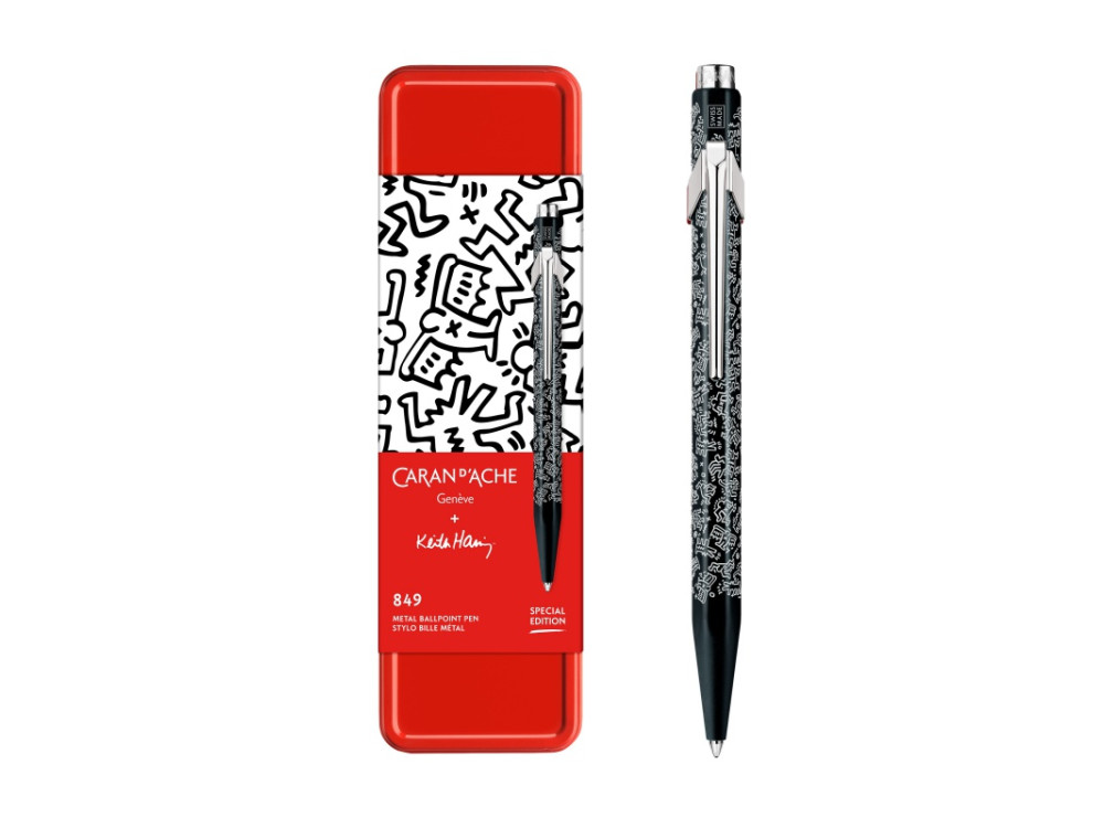 849 Keith Haring ballpoint pen with case - Caran d'Ache - Black & White
