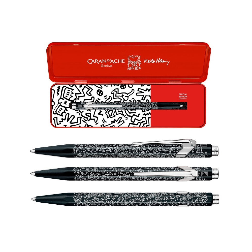 Długopis 849 Keith Haring z etui - Caran d'Ache - Black & White