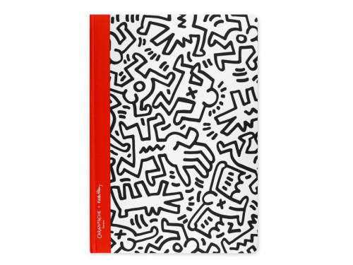 Notes Keith Haring A5 - Caran d'Ache - w kropki, biały, 90 g