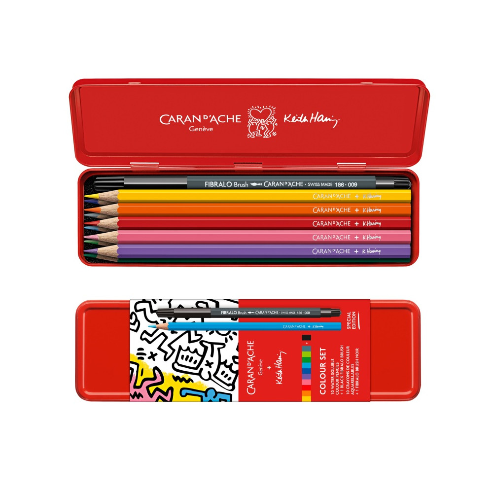 Zestaw kredek akwarelowych Keith Haring - Caran d'Ache - 10 kolorów