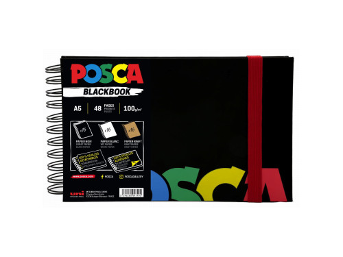 Szkicownik samoprzylepny Posca Blackbook A5 - Uni - 100 g, 48 ark.