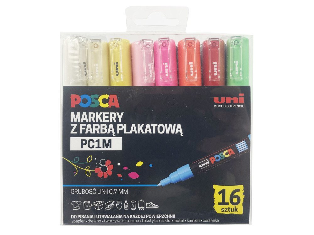 Zestaw markerów Posca PC-1M - Uni - 16 kolorów