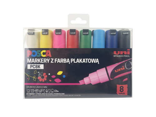 Zestaw markerów Posca PC-8K - Uni - 8 kolorów