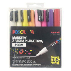 Set of Posca Paint Markers Pen PC-3M - Uni - 16 colors