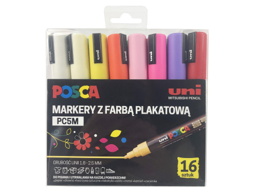 Zestaw markerów Posca PC-5M - Uni - 16 kolorów