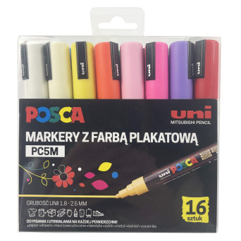 Set of Posca Paint Marker Pen PC-1MR - Uni - 16 pcs.