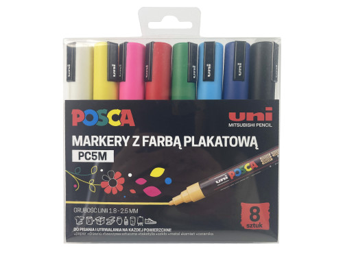 Zestaw markerów Posca PC-5M - Uni - 8 kolorów