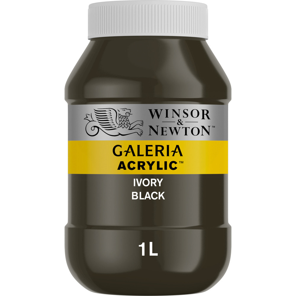 Farba akrylowa Galeria - Winsor & Newton - Ivory Black, 1l
