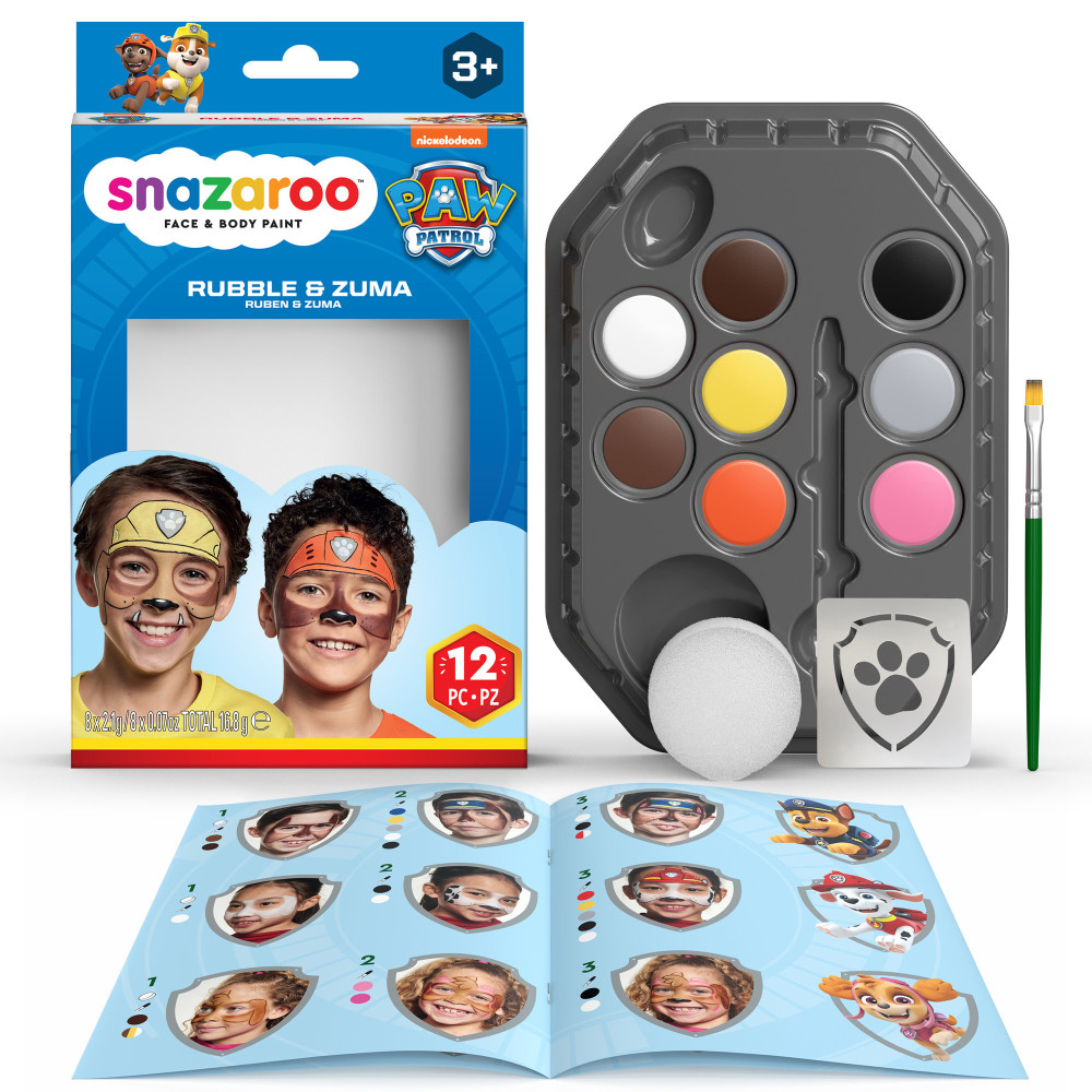 Face paint kit Rubble & Zuma - Snazaroo - 12 pcs.