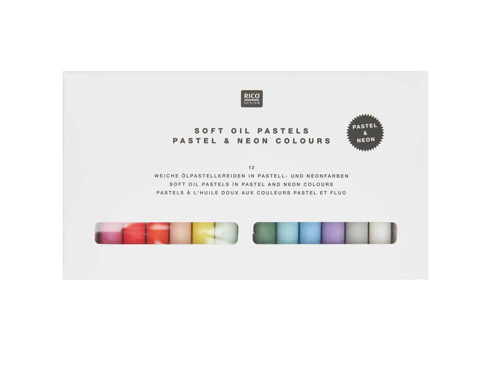 Zestaw pasteli olejnych Pastel & Neon - Rico Design - 12 kolorów