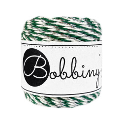 Cotton cord for macrames - Bobbiny - Holiday Silver, 1,5 mm, 35m