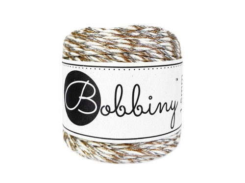 Sznurek bawełniany do makramy - Bobbiny - Świąteczny Blask, 1,5 mm, 35 m