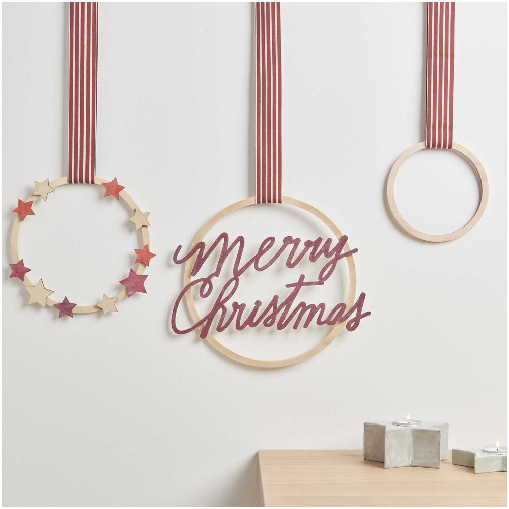Set of wooden hoops, base for wreaths - Rico Design - 3 pcs.
