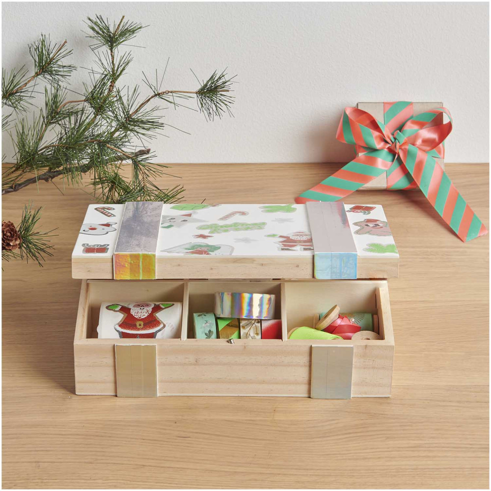 Wooden box with compartments - Rico Design - 24 x 16,5 x 7,3 cm