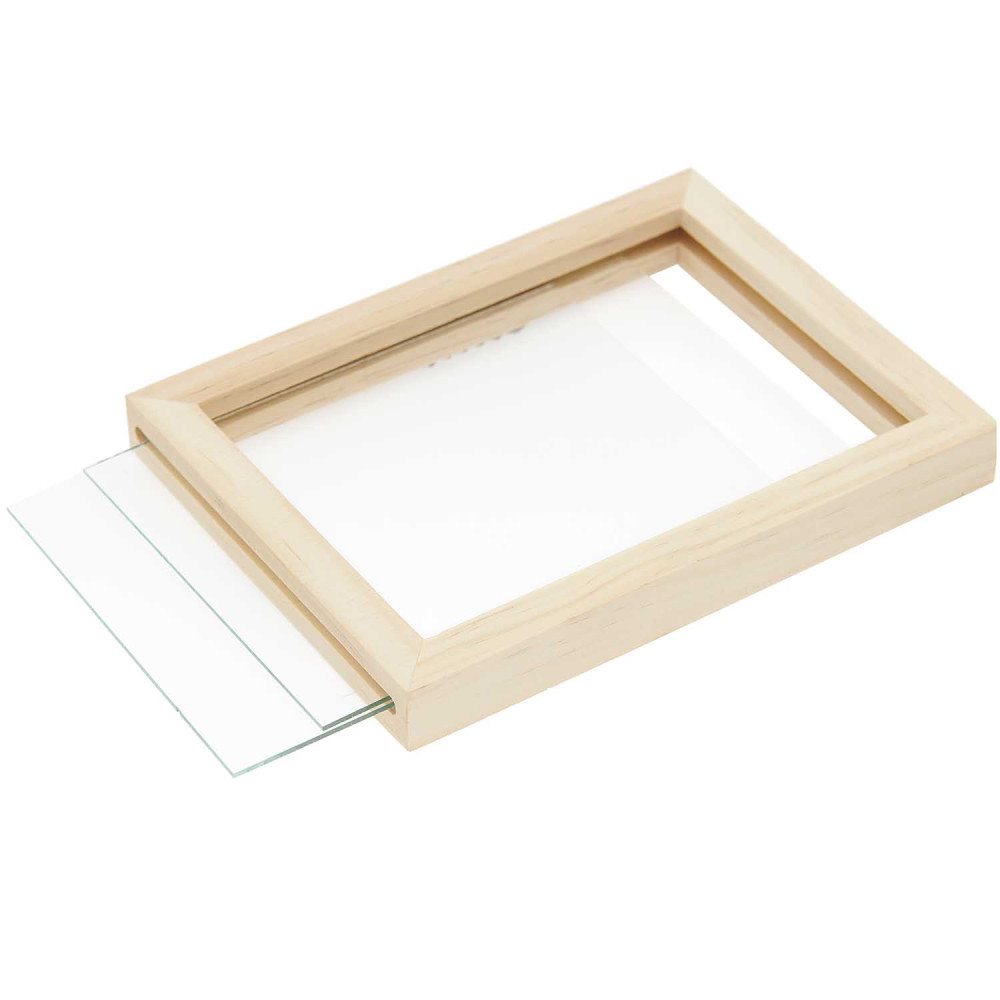 Ramka drewniana ze szkłem - Rico Design - 10 x 13,5 x 1,5 cm