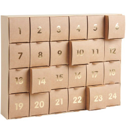 Advent calendar - Rico Design - kraft and gold, 24 pcs.