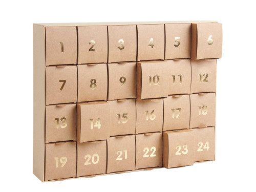 Advent calendar - Rico Design - kraft and gold, 24 pcs.
