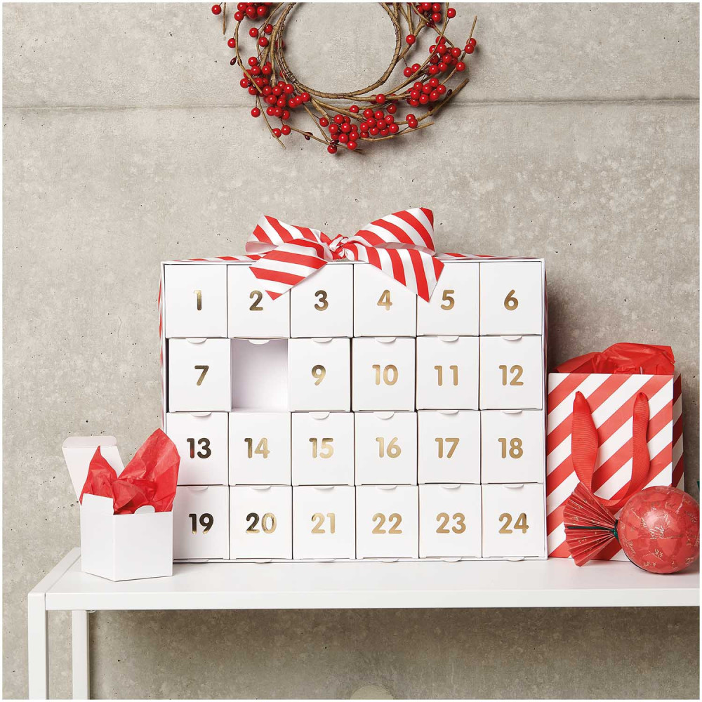 Advent calendar - Rico Design - white and gold, 24 pcs.