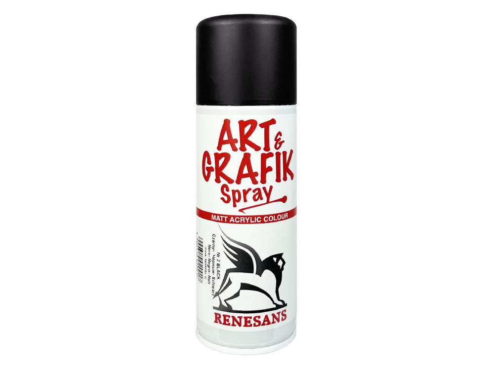 Acrylic spray paint - Renesans - black, 200 ml