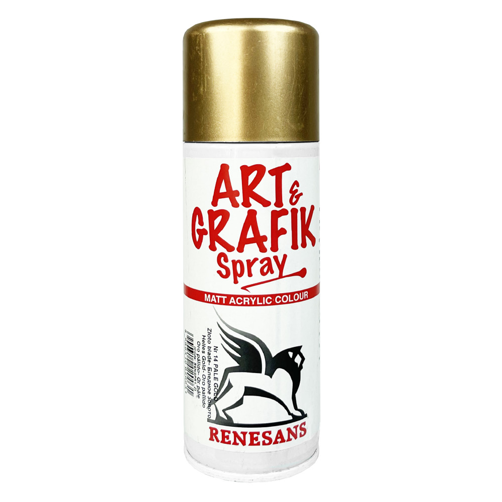 Acrylic metallic spray paint - Renesans - pale gold, 200 ml