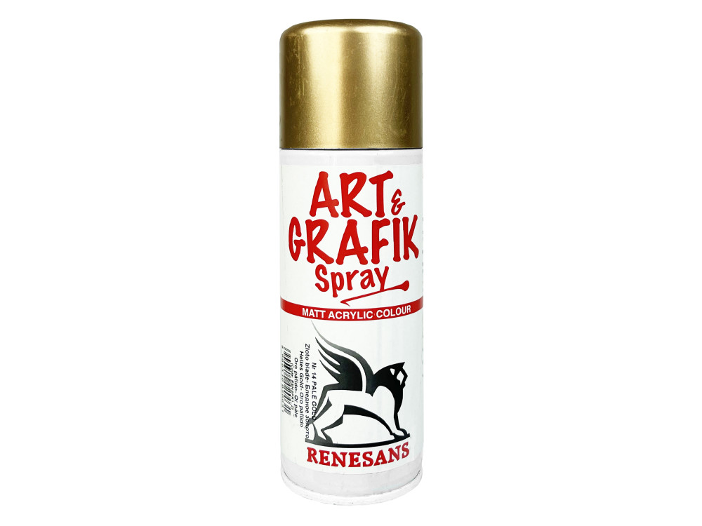 Acrylic metallic spray paint - Renesans - pale gold, 200 ml