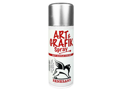 Farba akrylowa w sprayu metaliczna - Renesans - srebrna, 200 ml