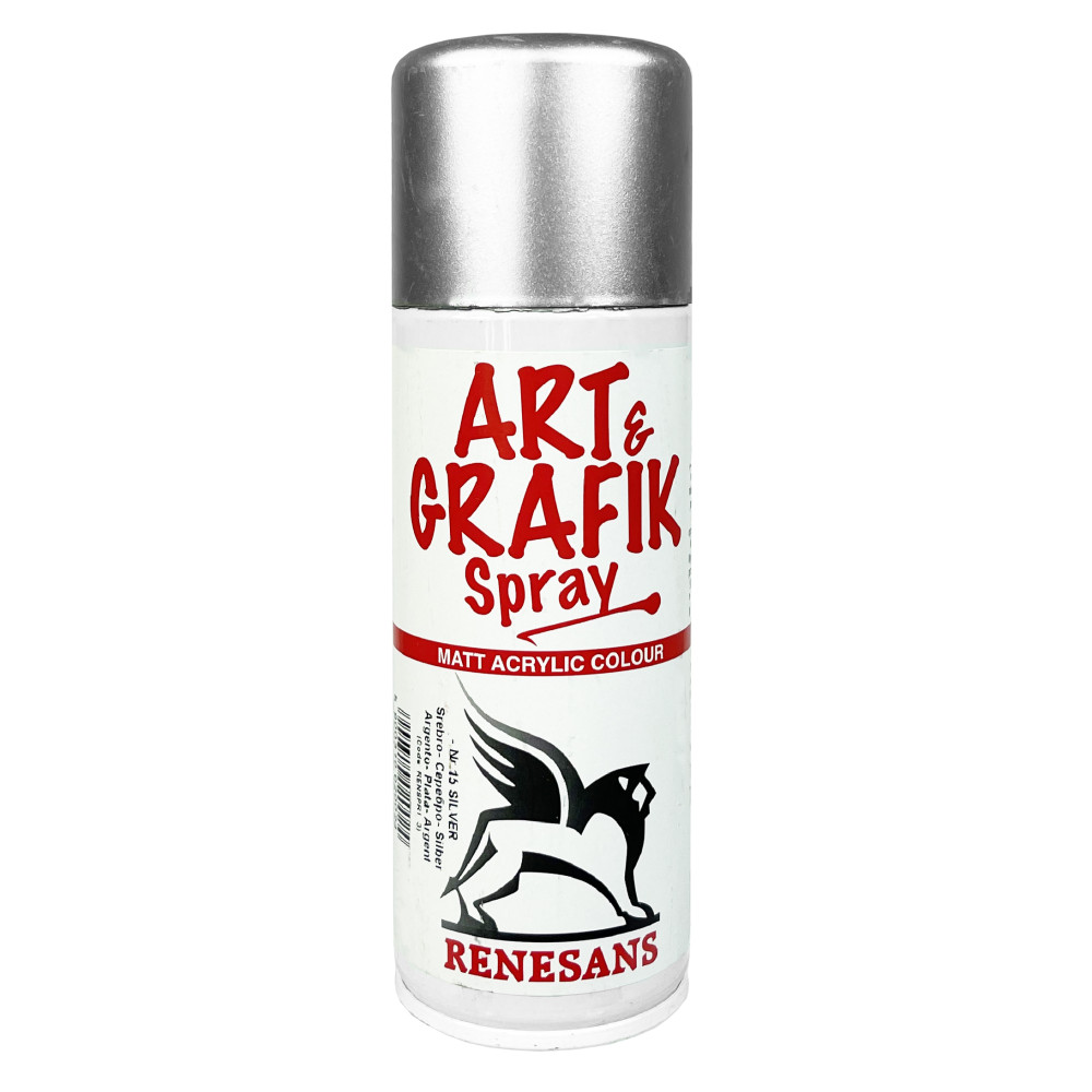 Acrylic metallic spray paint - Renesans - silver metallic, 200 ml