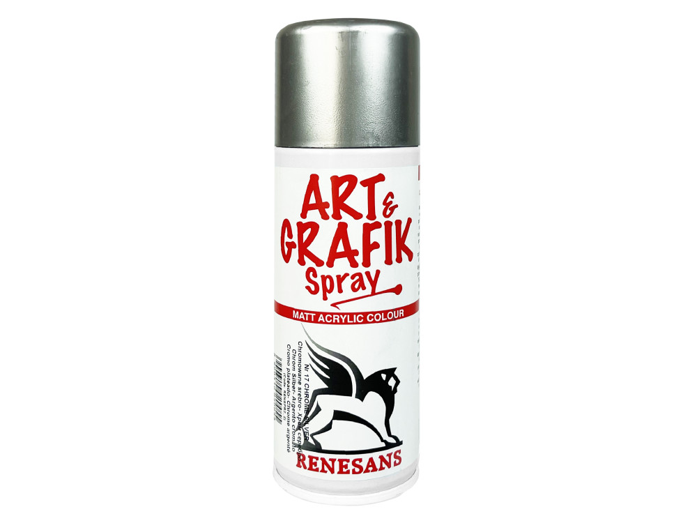 Farba akrylowa w sprayu metaliczna - Renesans - srebro chromowane, 200 ml