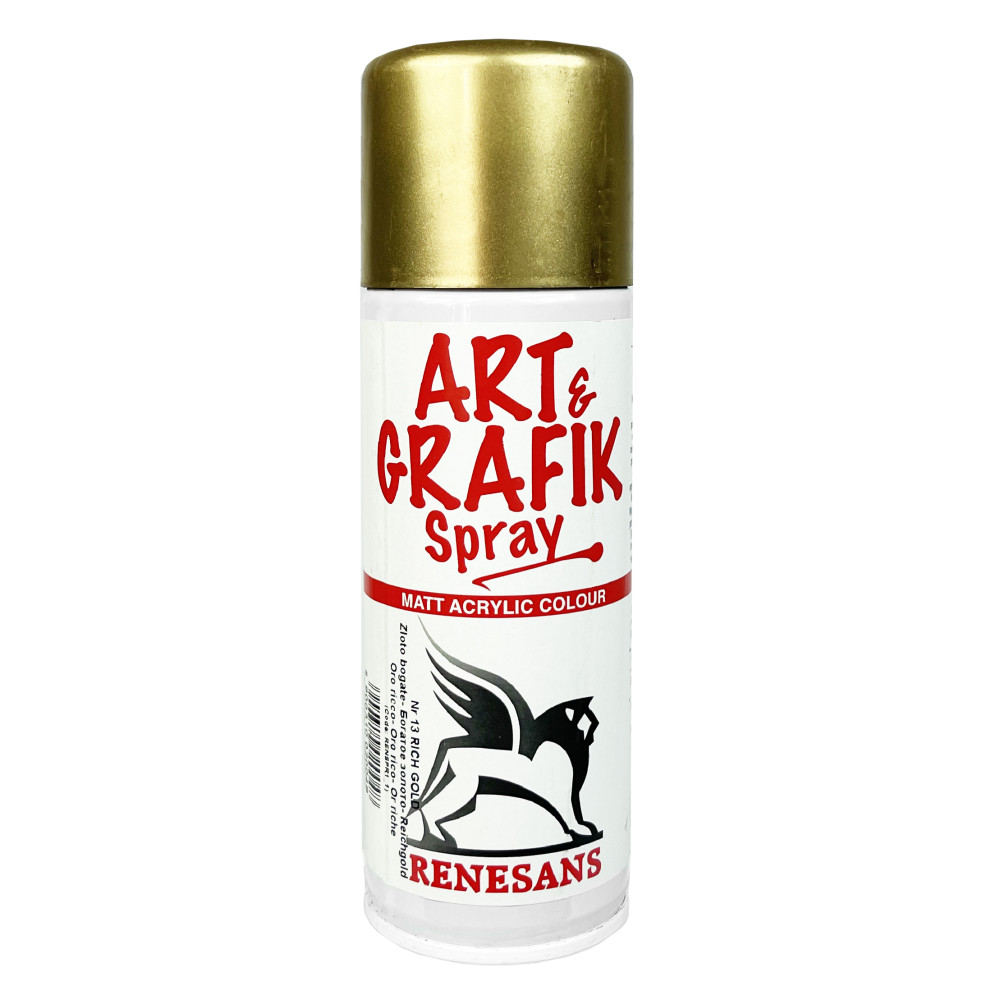 Acrylic metallic spray paint - Renesans - rich gold, 200 ml