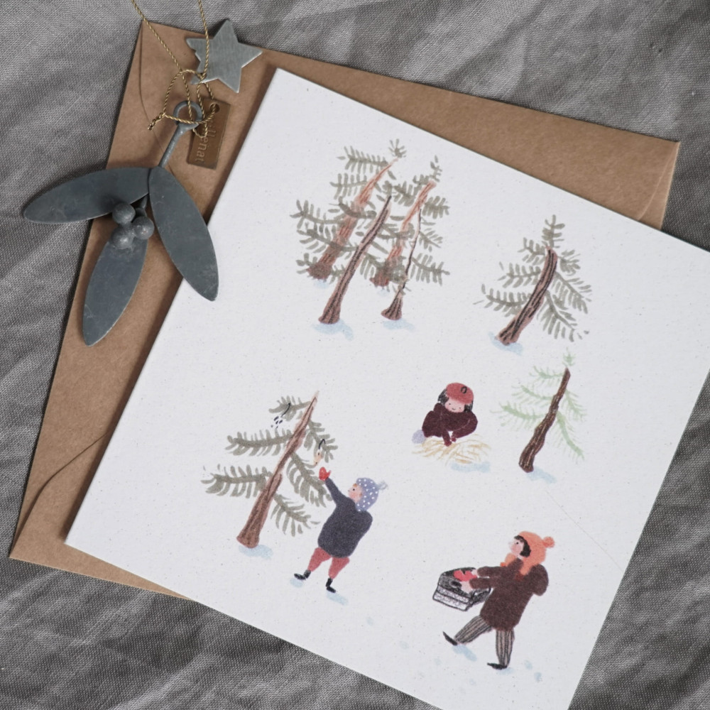 Greeting card - Hi Little - Forest, 14,5 x 14,5 cm