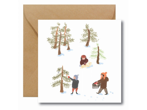 Greeting card - Hi Little - Forest, 14,5 x 14,5 cm