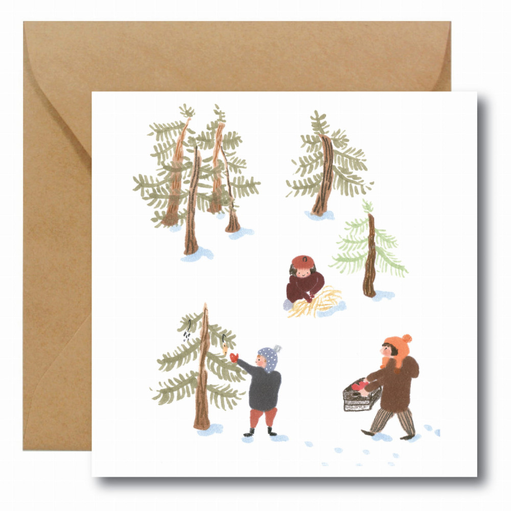 Greeting card - Hi Little - Forest, 14,5 x 14,5 cm