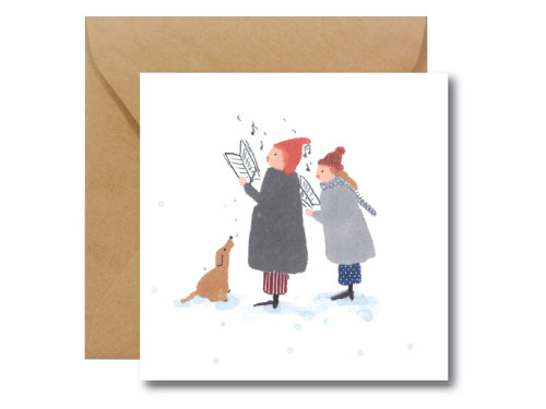 Greeting card - Hi Little - Carolers, 14,5 x 14,5 cm