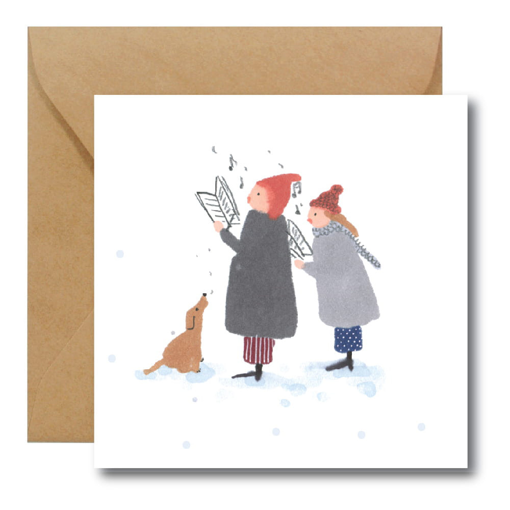 Greeting card - Hi Little - Carolers, 14,5 x 14,5 cm