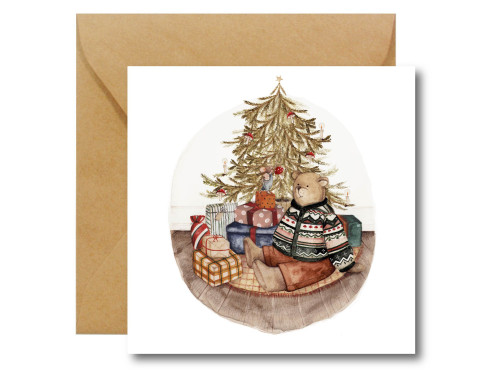Greeting card - Hi Little - Christmas Bear, 14,5 x 14,5 cm