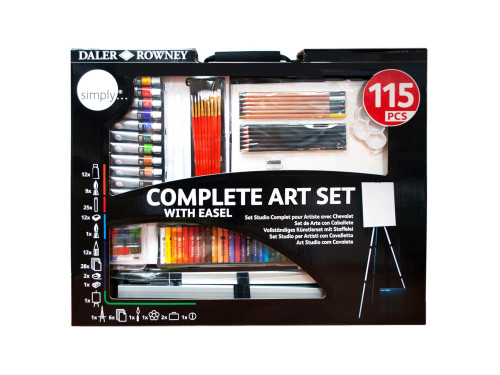 Complete Painting Art Set with easel - Daler Rowney - 115 pcs.