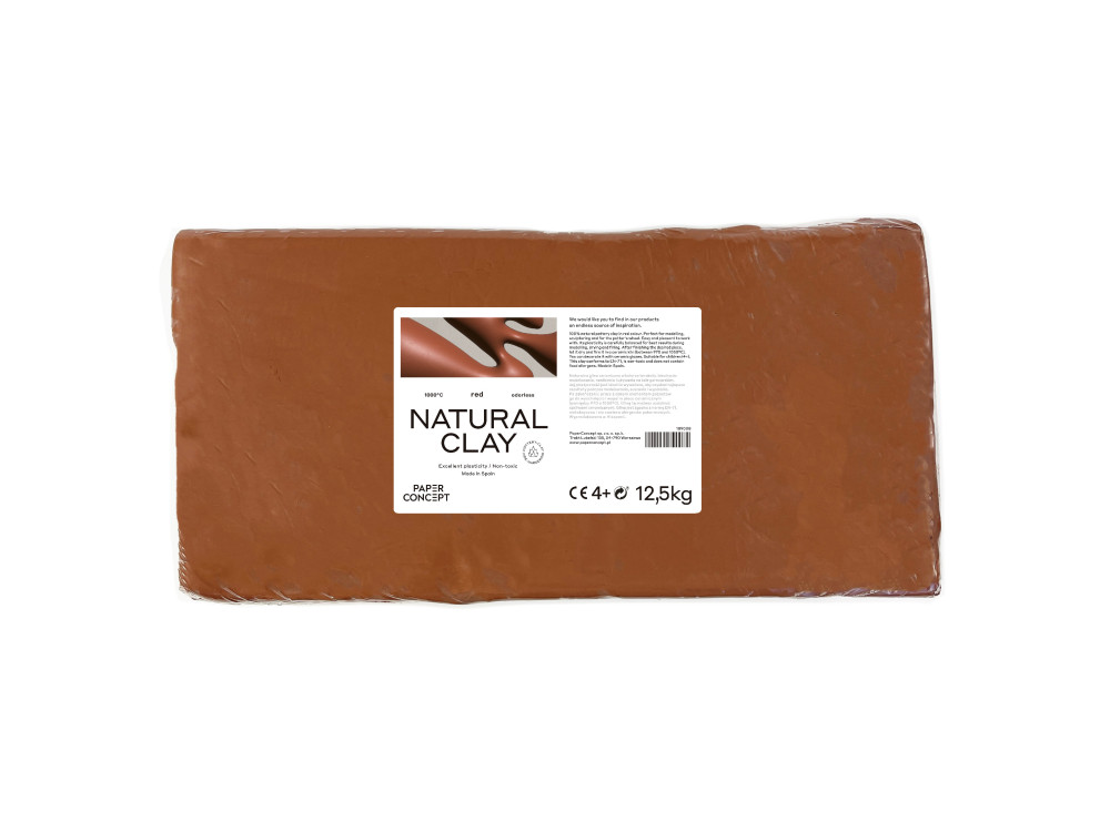 Natural pottery clay - PaperConcept - Red, 12,5 kg