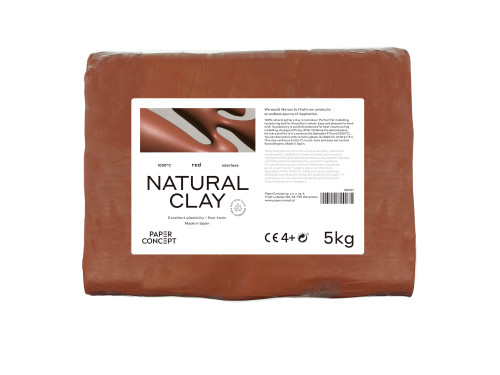 Natural pottery clay - PaperConcept - Red 5 kg